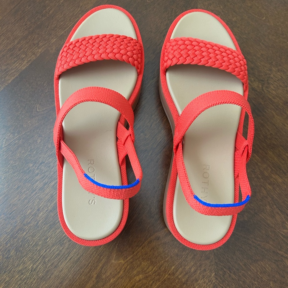 Rothy’s Stylish Red Platform Sandals - Picture 3 of 10